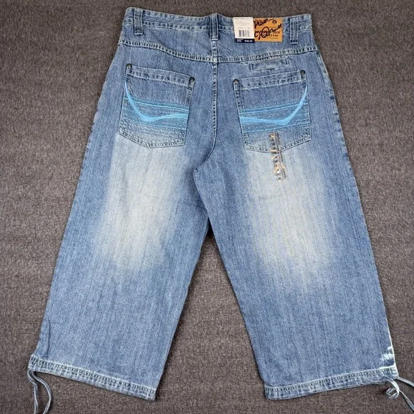 Vintage 96 North Jean Shorts Mens 38 Blue Denim Baggy Wide Leg Surf Skate NWT